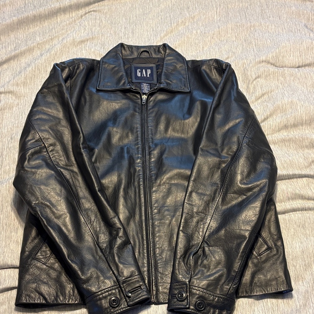 GAP Men's Black Leather Jacket